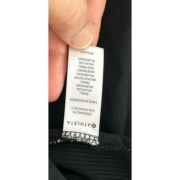 ATHLETA Pull-up Pants Navy Blue White Stripe Casual Travel Workout Size 8 - Picture 4 of 12